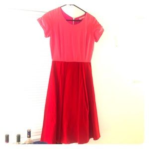 Pink/ red midi dress